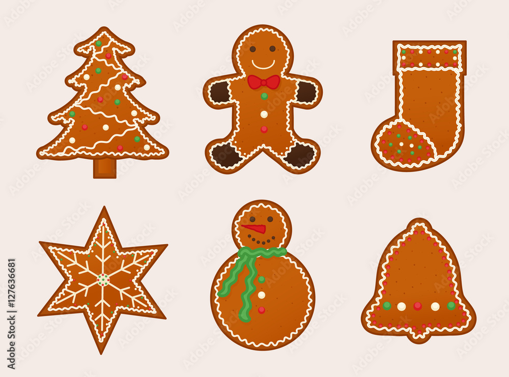 Set of Gingerbread Cookies.