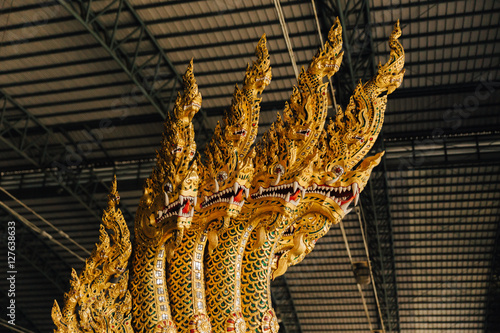 Photography Closeup Detail of Thai Royal Barge in Bangkok Thailand