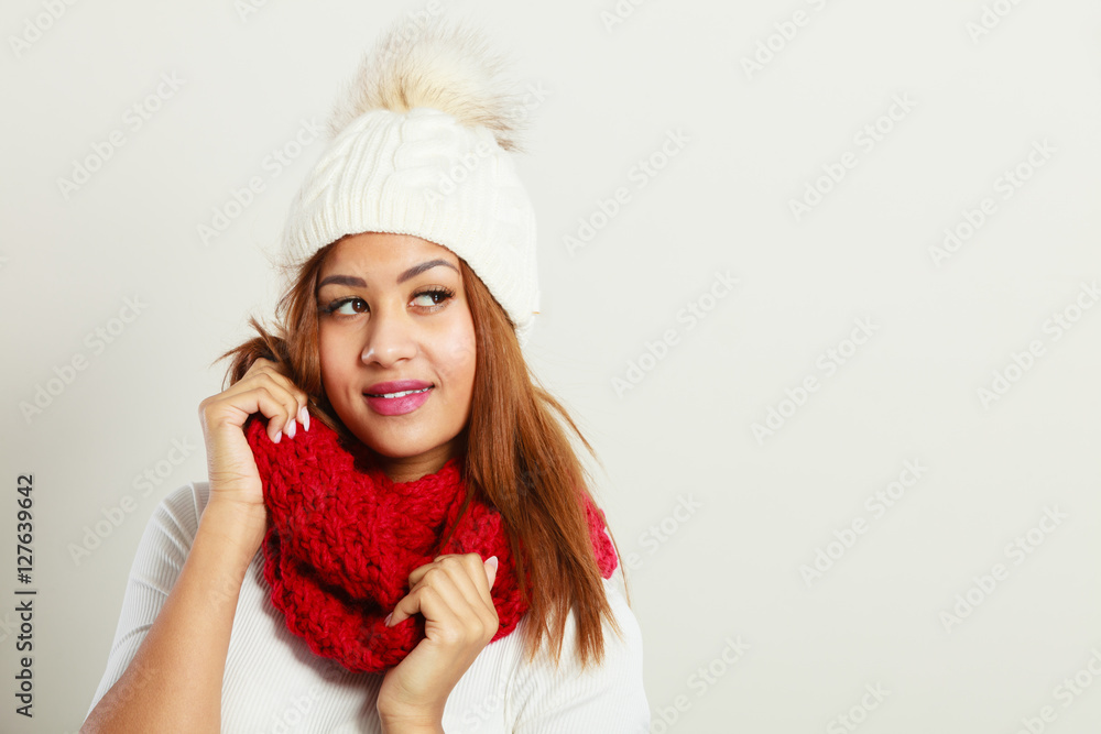 woman wearing warm winter clothing