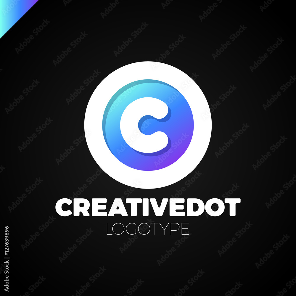 letter c creative circle icon logo dot letter c creative circle icon logo dot