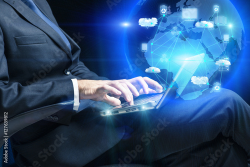 Wallpaper Mural Man in cloup computing concept Torontodigital.ca