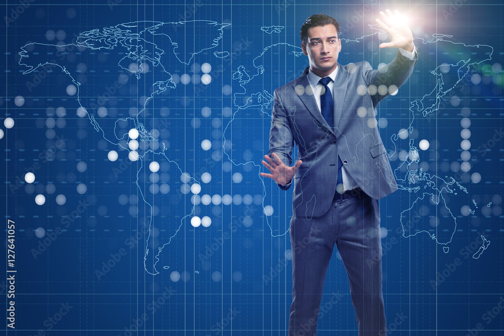 BUsinessman in futuristic computing concept BUsinessman in futuristic computing concept