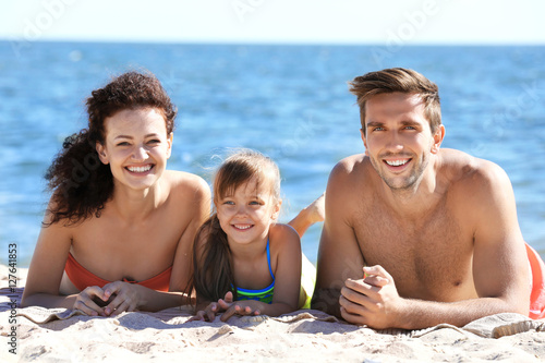 Portrait of cheerful family...