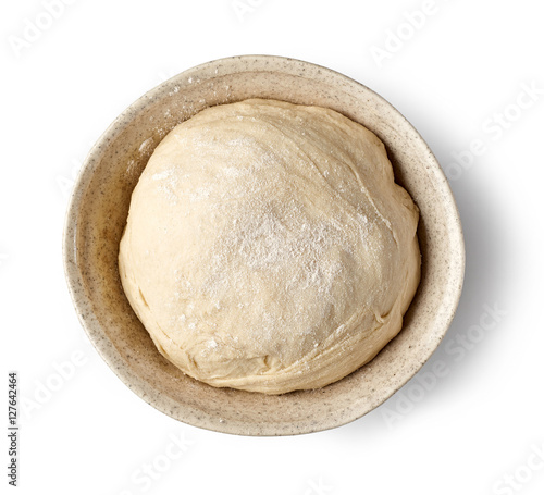 bowl of fresh raw dough