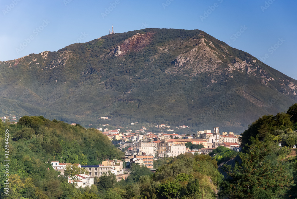 View of Cava de Tirreni town in Italy