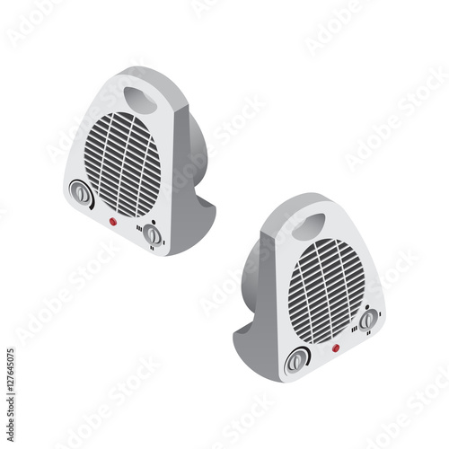 Isometric electric heater Vector Illustration Icon