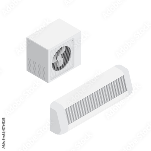air conditioner realistic Vector Illustration