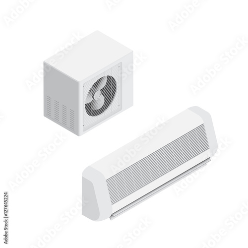 air conditioner realistic Vector Illustration