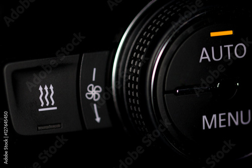 Climate control of a modern car. Closeup photograph with shallow DOF.