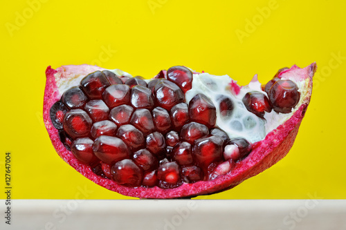 garnet nubble on a yellow background