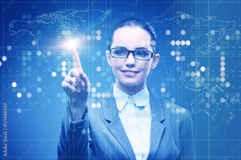 Businesswoman in data mining concept Businesswoman in data mining concept