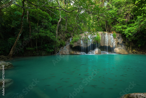 Erawan s waterfall  Located Kanchanaburi Province  Thailand