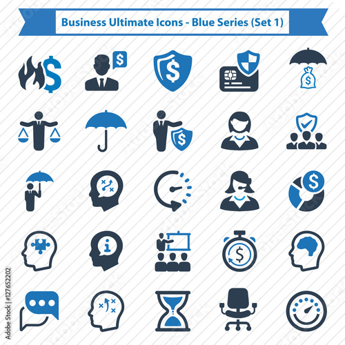 Business Ultimate Icons - Blue Series (Set 1)