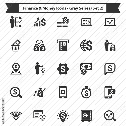 Finance & Money Icons - Gray Series (Set 2)