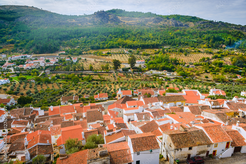 Castelo de Vide is a Ancient village.View of the Old Town and the surrounding hills from the medieval castle. Alentejo Region. Portugal