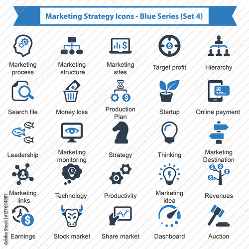 Marketing Strategy Icons - Blue Series (Set 4)