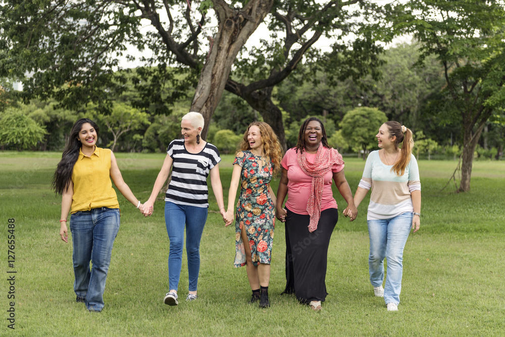 Group of Women Socialize Teamwork Happiness Concept Group of Women Socialize Teamwork Happiness Concept