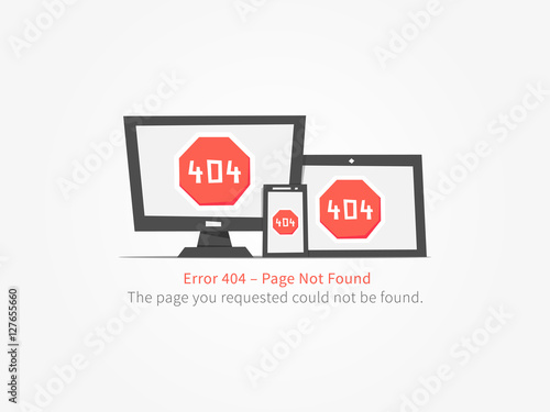 Error 404 page layout vector design. Website 404 page creative concept. 404 web page error creative design. Modern 404 page not found concept. The page you requested could not be found.