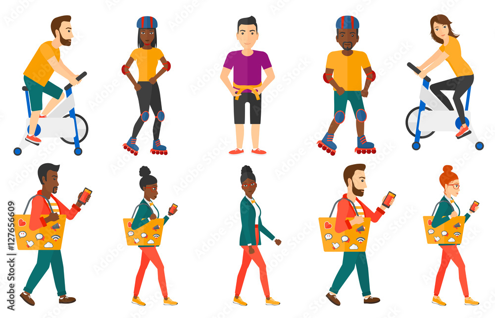 Vector set of sport characters.