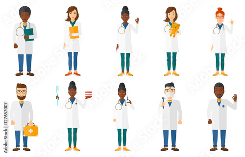 Wallpaper Mural Vector set of doctor characters and patients. Torontodigital.ca