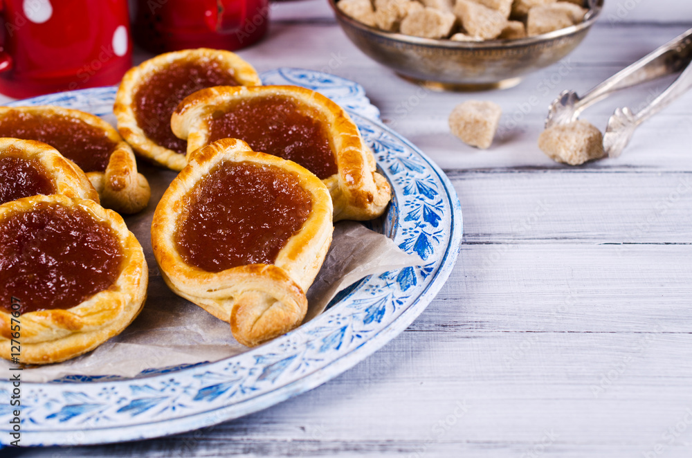 Homemade buns with jam Homemade buns with jam
