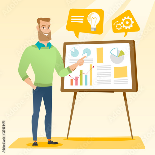 Businessman giving business presentation.