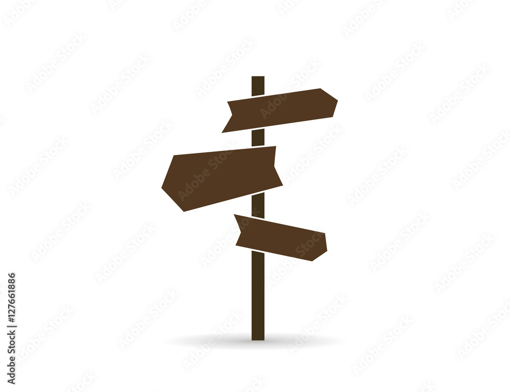 Icon signpost. Directions to different places. Icon signpost. Directions to different places.