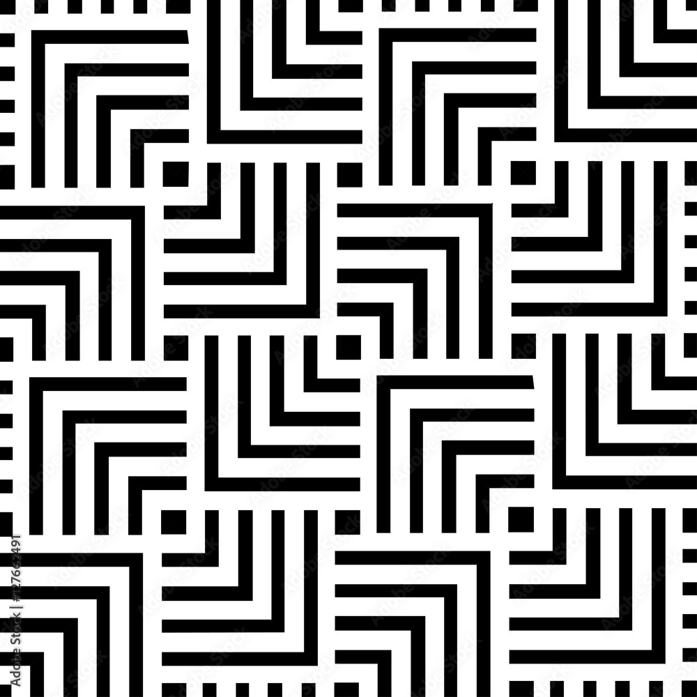 Black and white geometric pattern background design | Abstract modern art decorative 