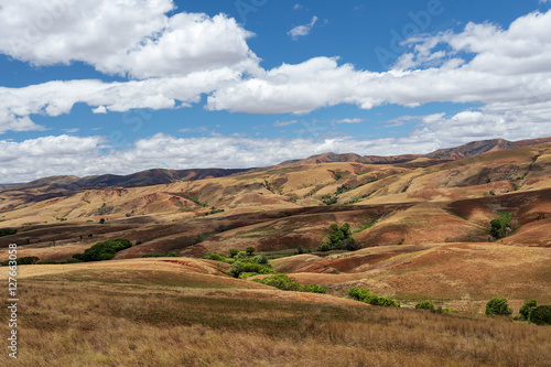 Traditional Madagascar hill landscape