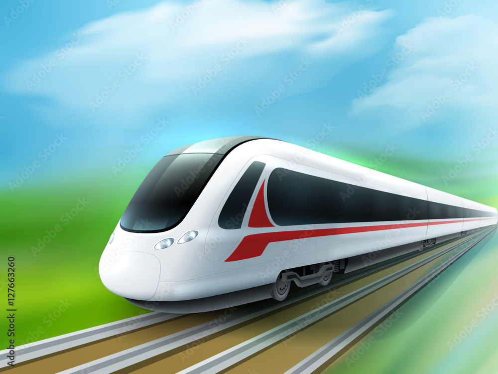 Obraz premium High-speed Day Train Realistic Image