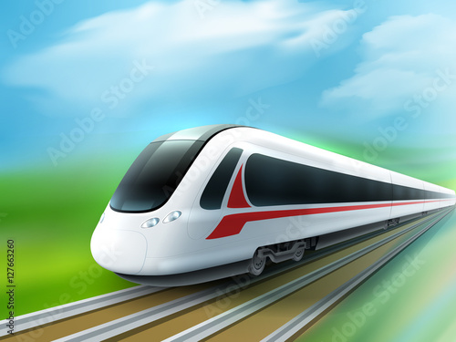 High-speed Day Train Realistic Image