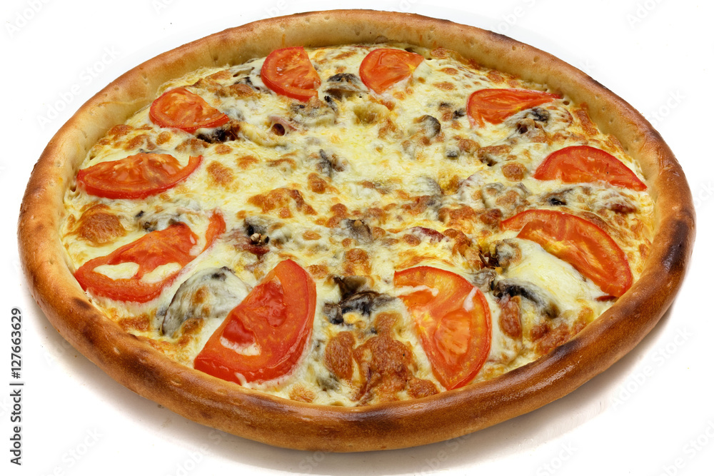fresh italian classic original pizza isolated on white 