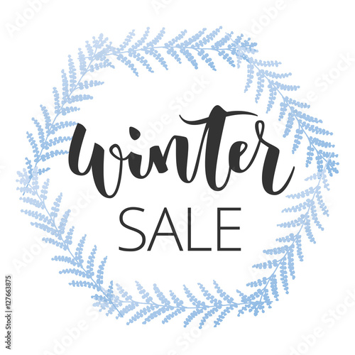 Winter sale hand written inscription