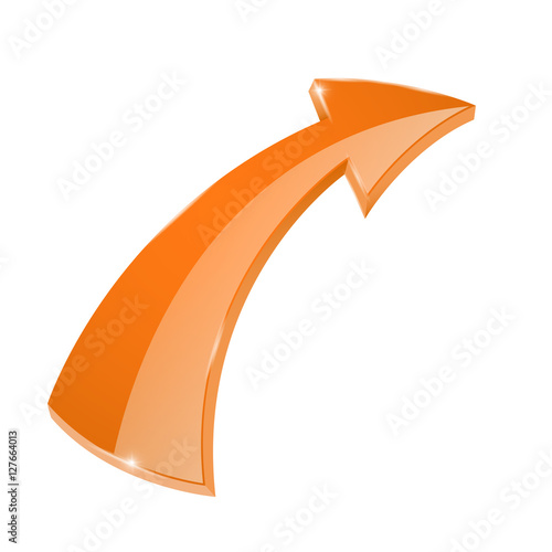 Orange curved arrow