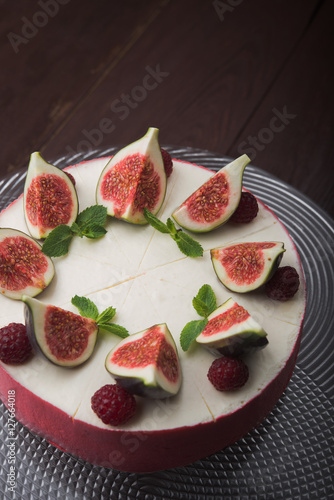 tasty figs cake with fruit