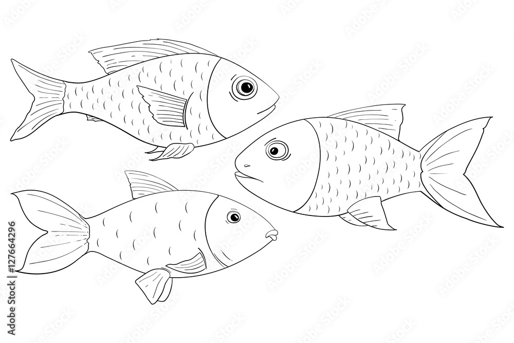 Fish. Outline drawings Fish. Outline drawings