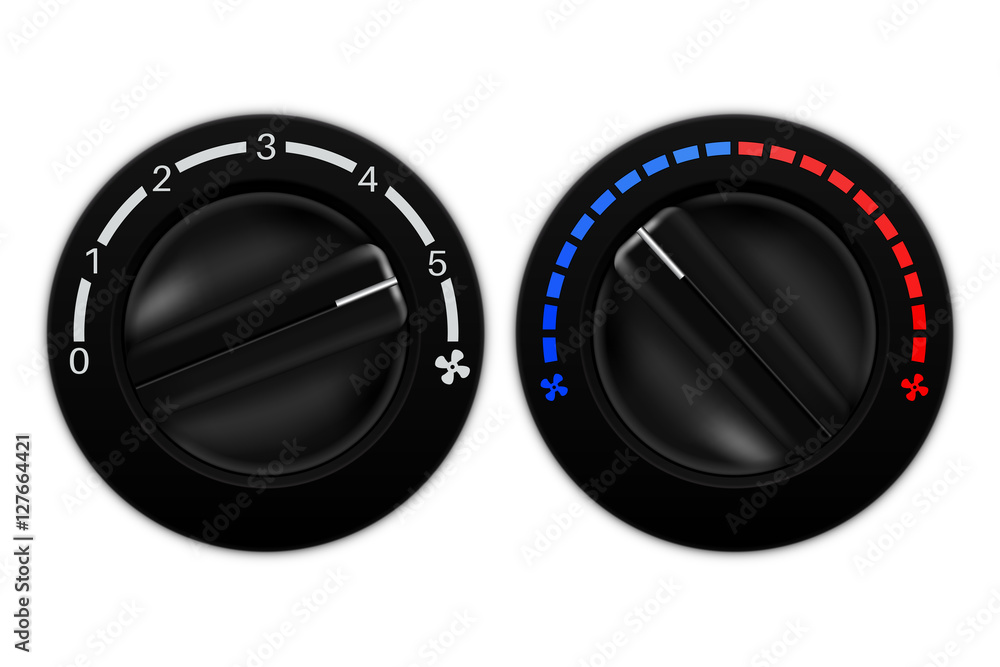 Car air conditioning black switches. Vector illustration isolated on ...