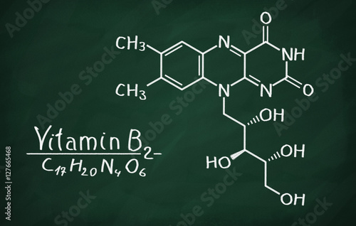 Canvas Print Structural model of Vitamin B2 (Riboflavin)