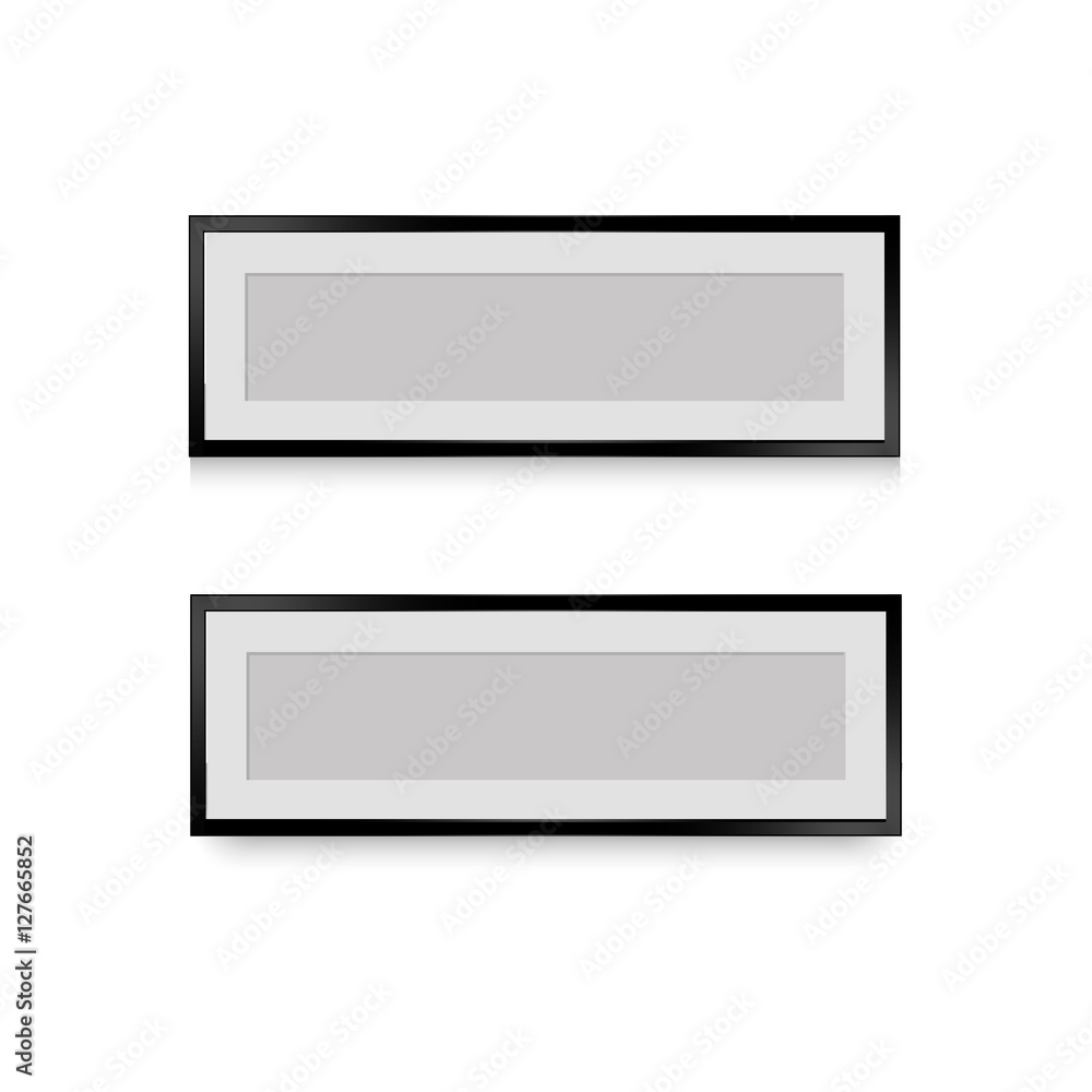 Antique photo frames with shadow for wall, vector illustration Antique photo frames with shadow for wall, vector illustration