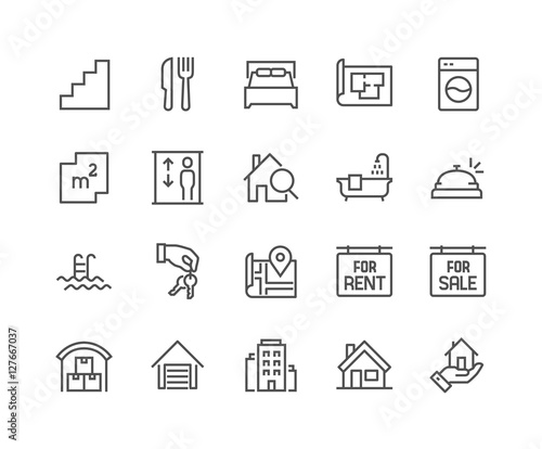 Line Real Estate Icons