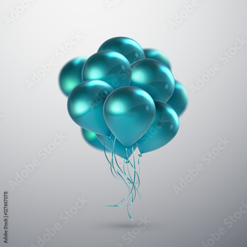 Turquoise Balloon Bunch.