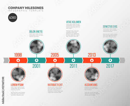 Infographic Timeline Template with photos