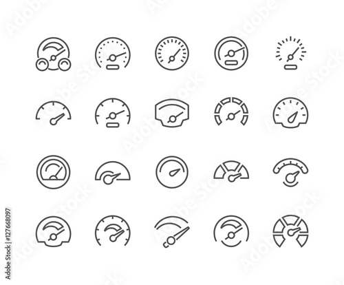 Line Speedometer Icons
