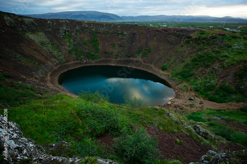 Kerid crater lake in Iceland.