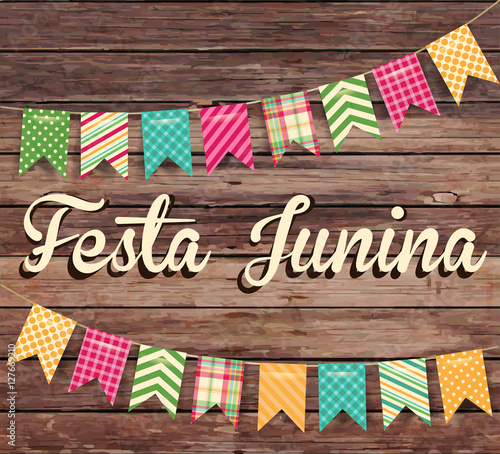 Festa Junina illustration - traditional Brazil June festival party. Vector illustration. Latin American holiday. 