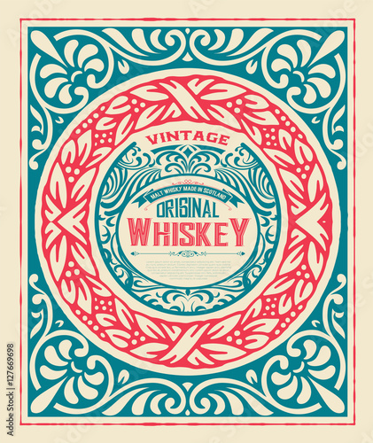 Whiskey card with vintage frame