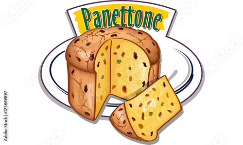 Italian Christmas cake - Panettone - vector