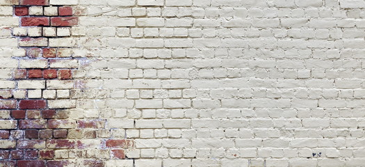 Papier peint photo Graffiti Briques rouges blanches texture ancienne  © Alex