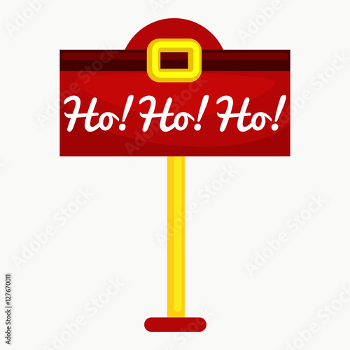 Christmas letter box to Santa isolated, Santa Claus xmas mail delivery postbox vector llustration, hohoho