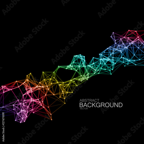 Iridescent Plexus Lines And Particles Background.